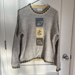 Christopher & Banks Yellow and Gray Sweater